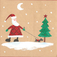 Santa and His Dog Poster Print by Peter Adderley, festive holiday art.