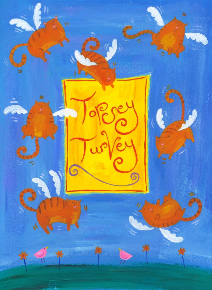 Topsy Turvy Poster Print by Peter Adderley, colorful and whimsical design.