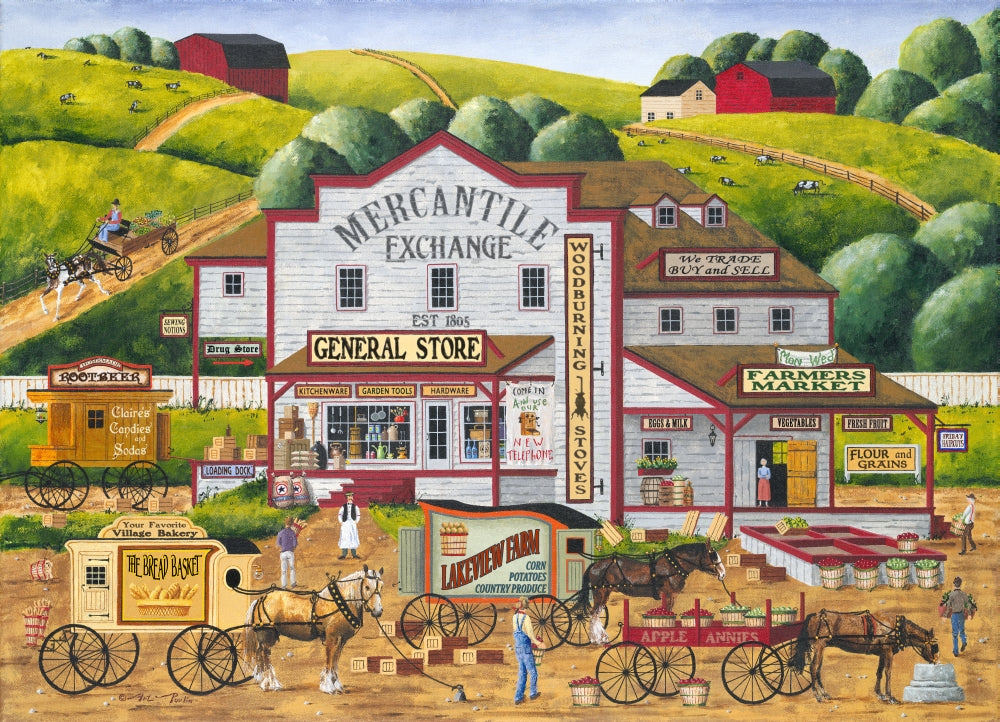 Morning Deliveries Poster Print by Art Poulin showcasing serene morning scene.