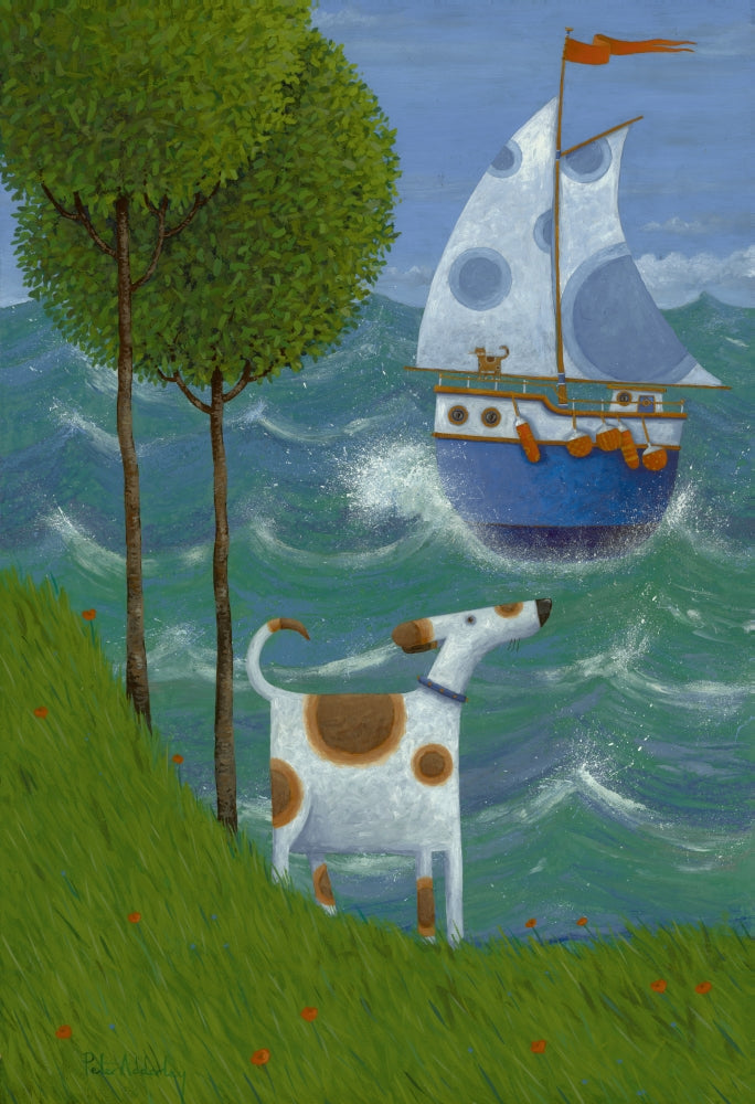 Sailing Away Poster Print by Peter Adderley, ocean theme artwork