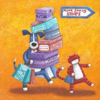 Shop Till He Drops Poster Print by Peter Adderley - Colorful artwork