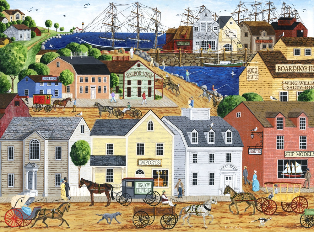 Home Port Poster Print by Art Poulin showcasing a serene coastal scene.