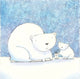 Christmas Polarbears Poster Print featuring cute polar bear cubs in a snowy landscape.
