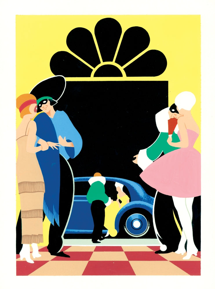 Masked Ball Poster Print by Brian James, elegant masquerade art.