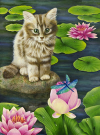 Lilly's Pond Poster Print by Carolyn Steele showcasing vibrant nature scene.