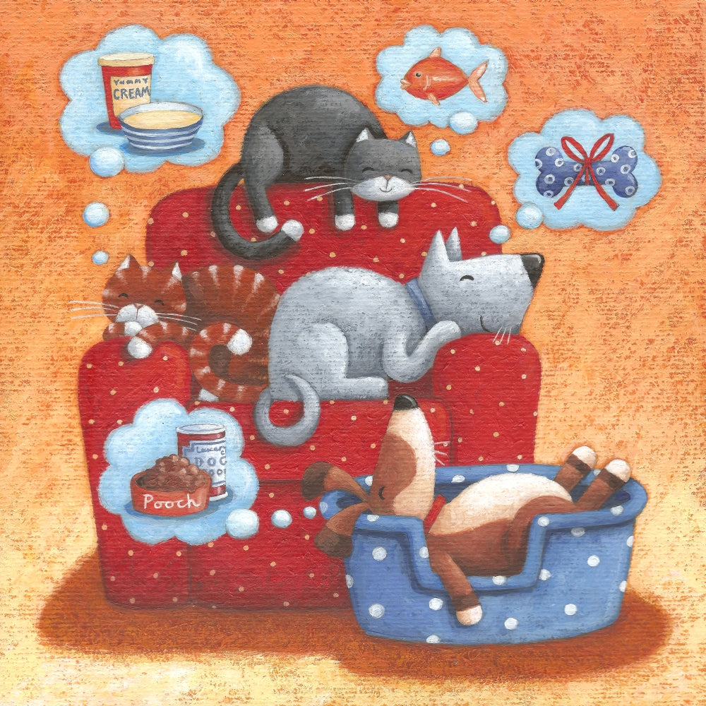 Dog Tired Poster Print by Peter Adderley featuring a sleeping dog.
