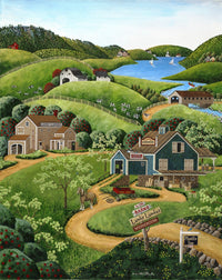 To The Barns Poster Print by Art Poulin showcasing rustic barn scenery.