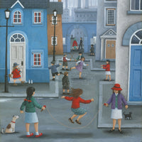 Hopscotch Poster Print by Peter Adderley - playful and colorful design for kids' rooms.