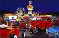 Sammy's Playland Poster Print by Bruce Kaiser featuring whimsical playland imagery.