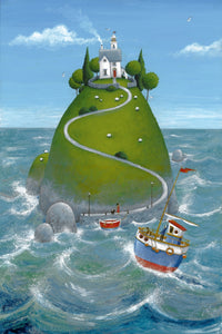 The Island Poster Print by Peter Adderley showcasing serene landscape art.