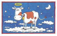Cow In The Clouds Poster Print by Peter Adderley, whimsical art piece.