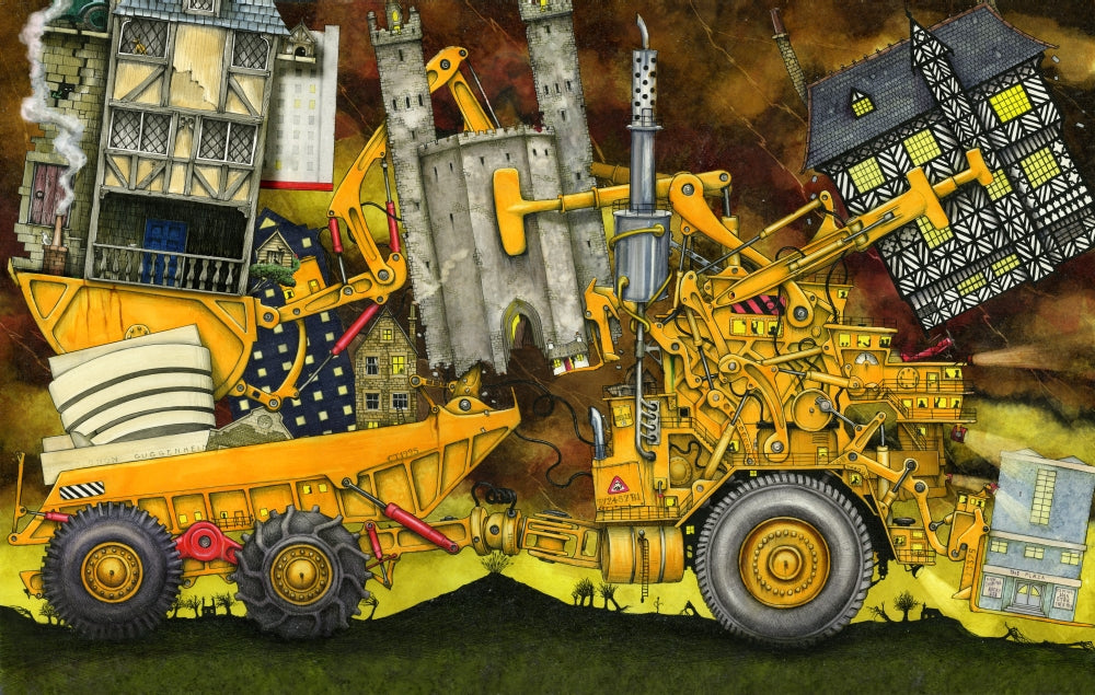 Moving Home Poster Print by Colin Thompson, whimsical artwork