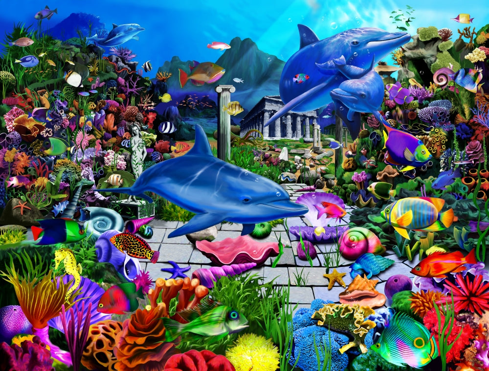 Lost Undersea World Poster Print by Gerald Newton featuring vibrant underwater scene