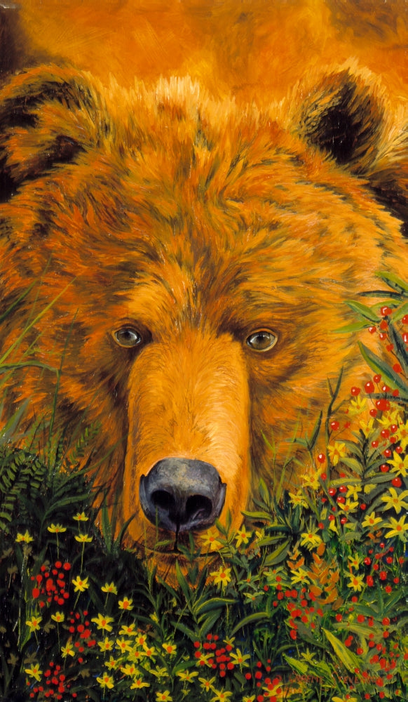 There's a Bear in There Poster Print by Graeme Stevenson featuring vibrant colors and whimsical design.