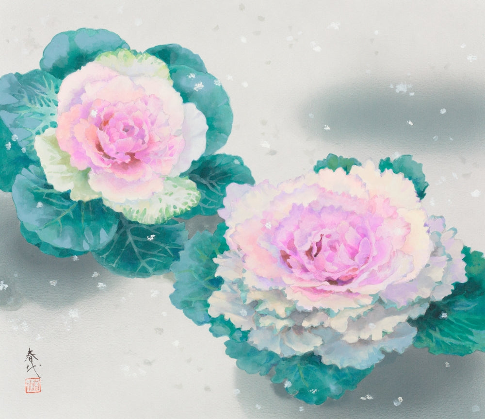 Habotan Poster Print by Haruyo Morita showcasing vibrant floral artistry