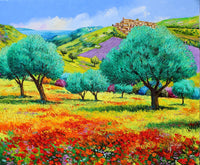 Olive Grove Facing the Sea Poster Print by Jean-Marc Janiaczyk