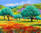 Olive Grove Facing the Sea Poster Print by Jean-Marc Janiaczyk