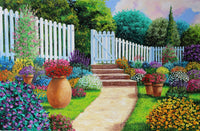 Summer Flower Garden Poster Print by Jean-Marc Janiaczyk featuring vibrant flowers.