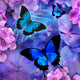 Bluebelles floral poster print by Alixandra Mullins, vibrant blue flowers