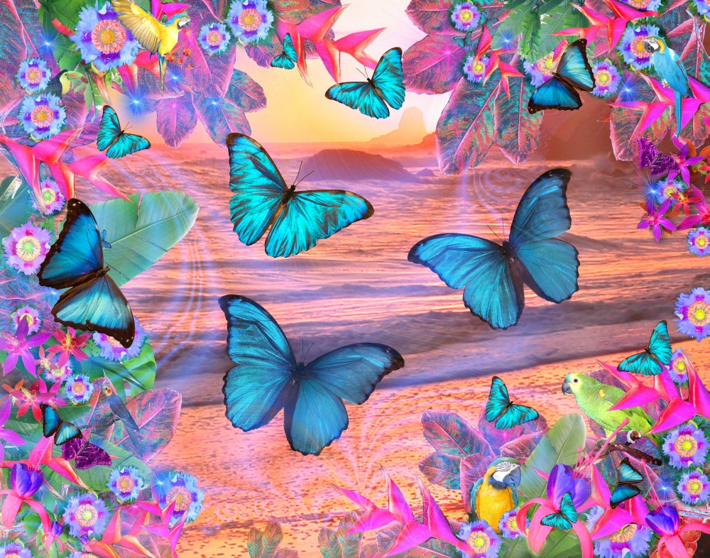 Tropical Morpheus Poster Print by Alixandra Mullins showcasing vibrant colors.