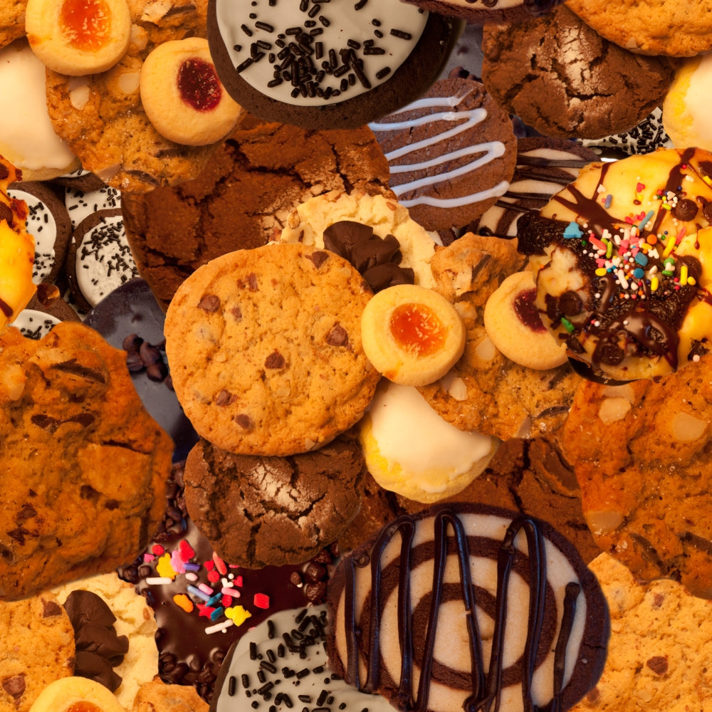 Repeat Pattern Cookies Poster Print by Alixandra Mullins featuring whimsical cookie designs