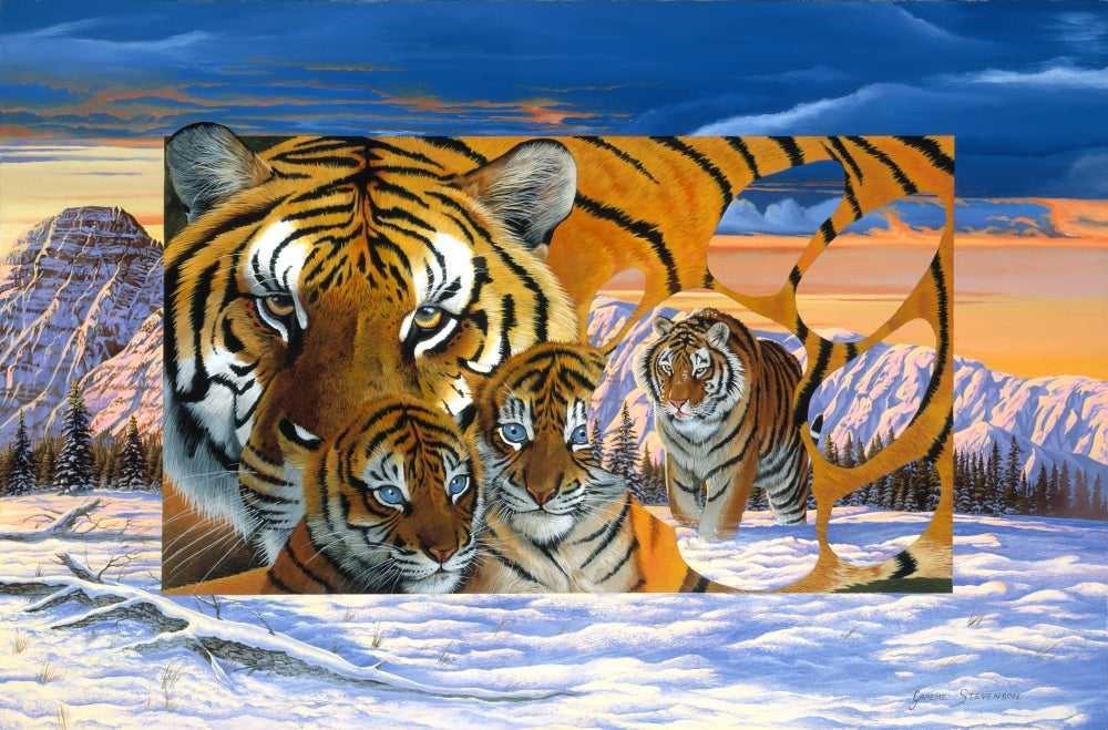 Siberian Sunset Poster Print by Graeme Stevenson, vibrant sunset over Siberian landscape