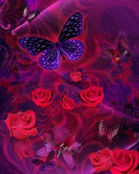 Butterfly Rose Poster Print by Alixandra Mullins featuring vibrant colors and intricate details.