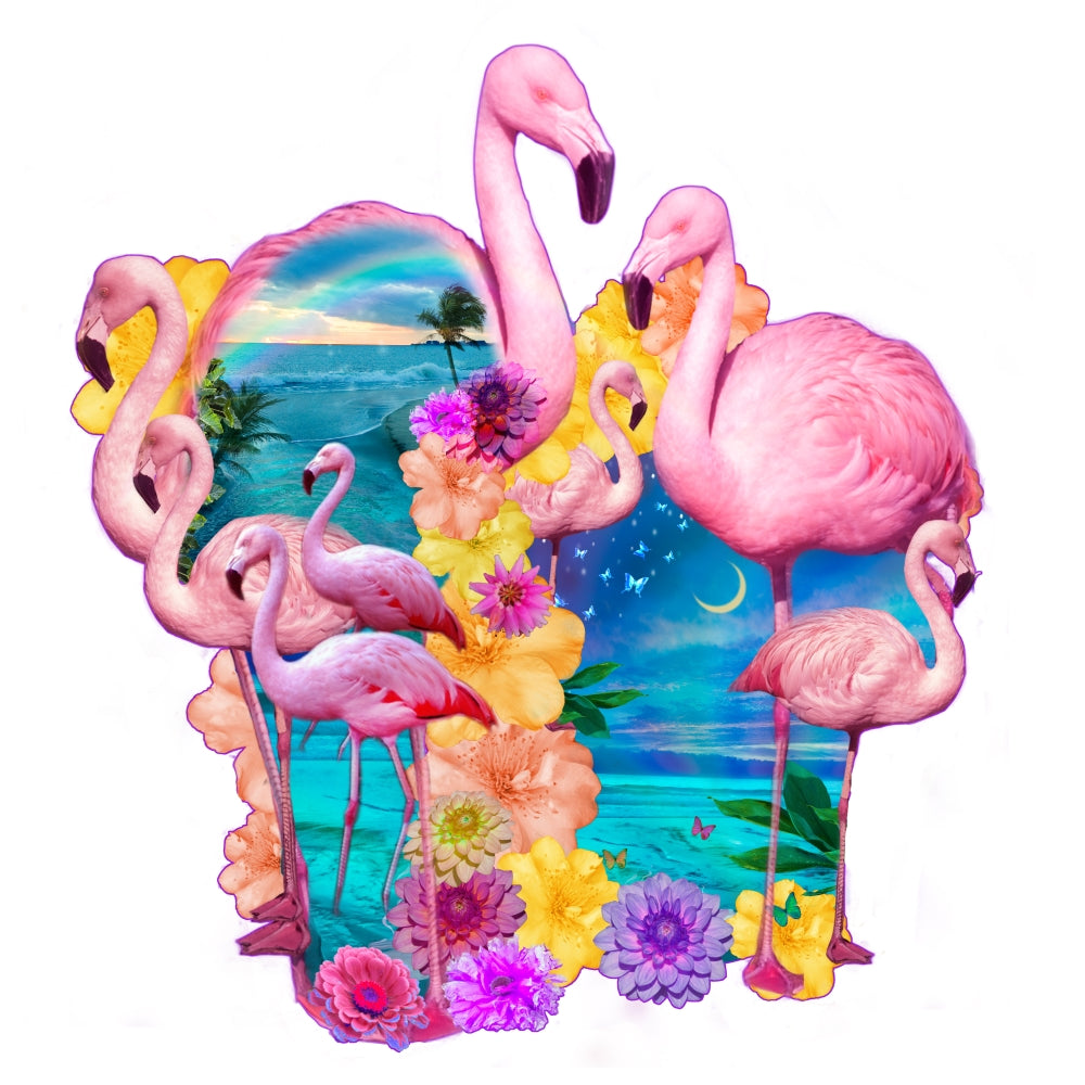 Flamingo Shape Poster Print by Alixandra Mullins in various sizes.