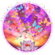 Celestial Butterfly Circle Poster Print by Alixandra Mullins featuring delicate butterflies and celestial design.