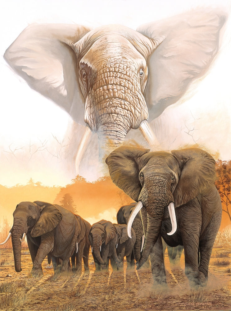 Confrontation Poster Print by Graeme Stevenson, vibrant artwork.