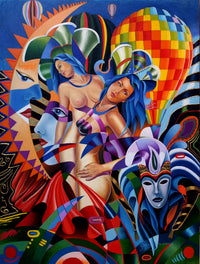 Carnival Poster Print by Graeme Stevenson featuring vibrant colors and festive themes.