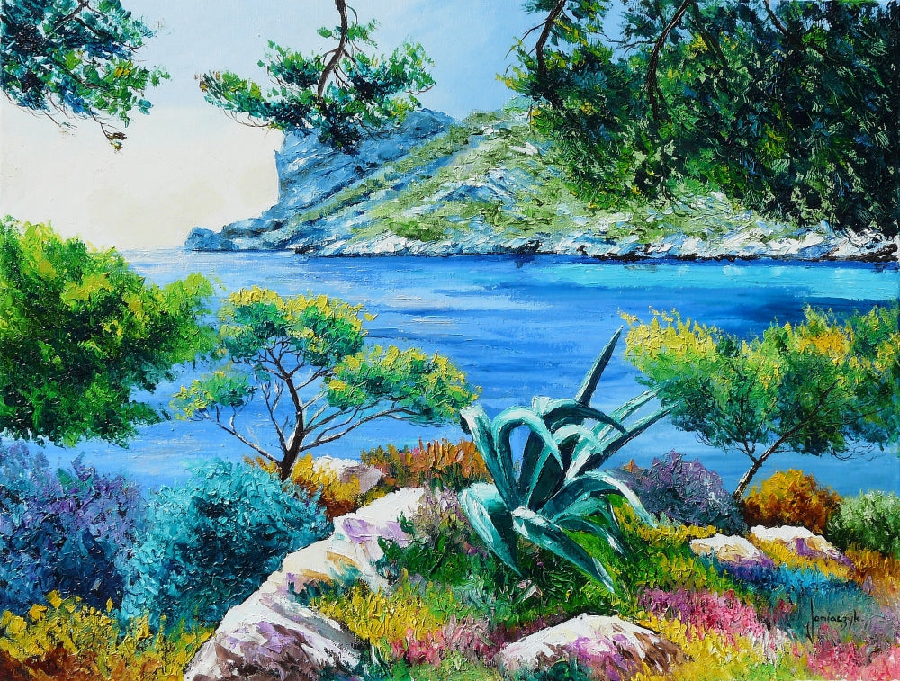 Sormiou's Cave Poster Print by Jean-Marc Janiaczyk, showcasing natural beauty.