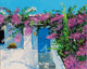 Blue Door 2 art print by Jean-Marc Janiaczyk featuring a vibrant blue door and greenery.
