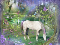 Emerald Unicorn Poster Print by Alixandra Mullins showcasing vibrant colors and magical design.