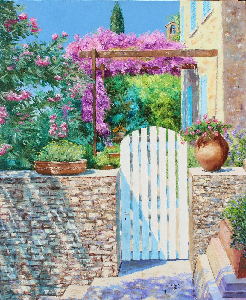 White Gate Poster Print by Jean-Marc Janiaczyk featuring serene landscape