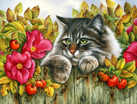 Rose Hedge Poster Print by Irina Garmaschova-Cawton showcasing beautiful roses and green hedges.