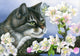 Apple Blossom Poster Print by Irina Garmaschova-Cawton, vibrant floral art.