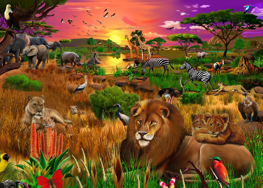African Evening Poster Print by Gerald Newton showcasing twilight landscape.