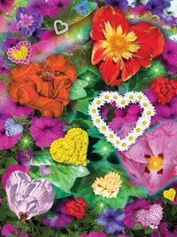 Love Flowers Garden Poster Print by Alixandra Mullins, vibrant floral artwork.
