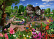 Amazing Garden Poster Print by Gerald Newton showcasing vibrant flowers and greenery.