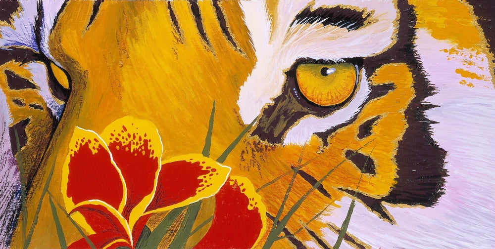 Tiger Eye Poster Print by Graeme Stevenson showcasing vibrant colors and wildlife beauty.