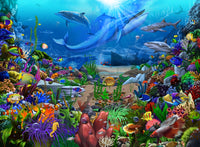 Ocean Wonders Poster Print by Gerald Newton showcasing serene marine life.