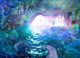 Dolphin Seacave Poster Print by Alixandra Mullins featuring playful dolphins in serene waters.
