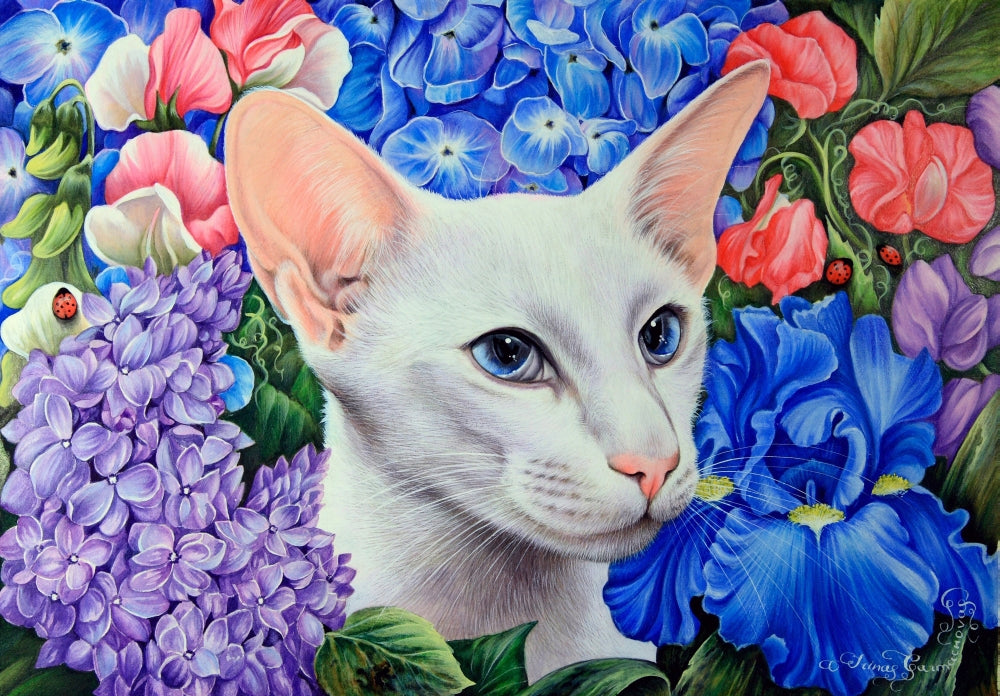 In Bloom Poster Print by Irina Garmaschova-Cawton featuring vibrant flowers.