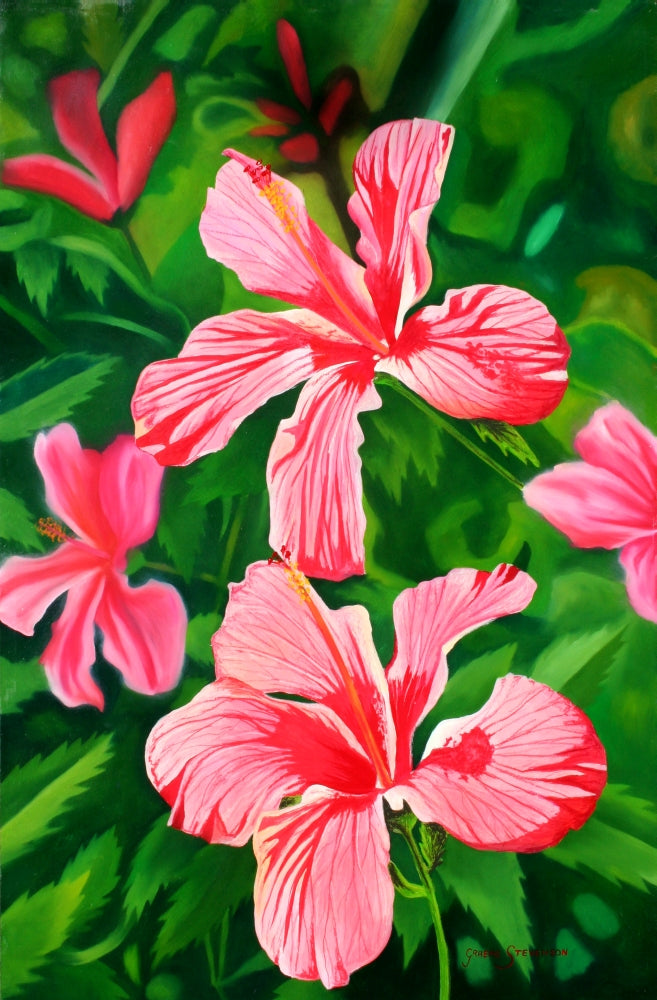 Flowers Poster Print by Graeme Stevenson showcasing vibrant floral artwork.