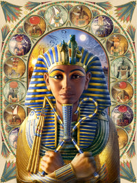 Tutankhamen Poster Print by Andrew Farley, depicting ancient Egyptian pharaoh.