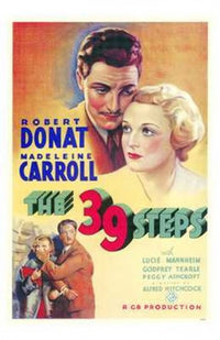The 39 Steps Movie Poster Print showcasing classic film art.