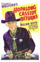 Hopalong Cassidy Returns Movie Poster Print featuring classic Western imagery.