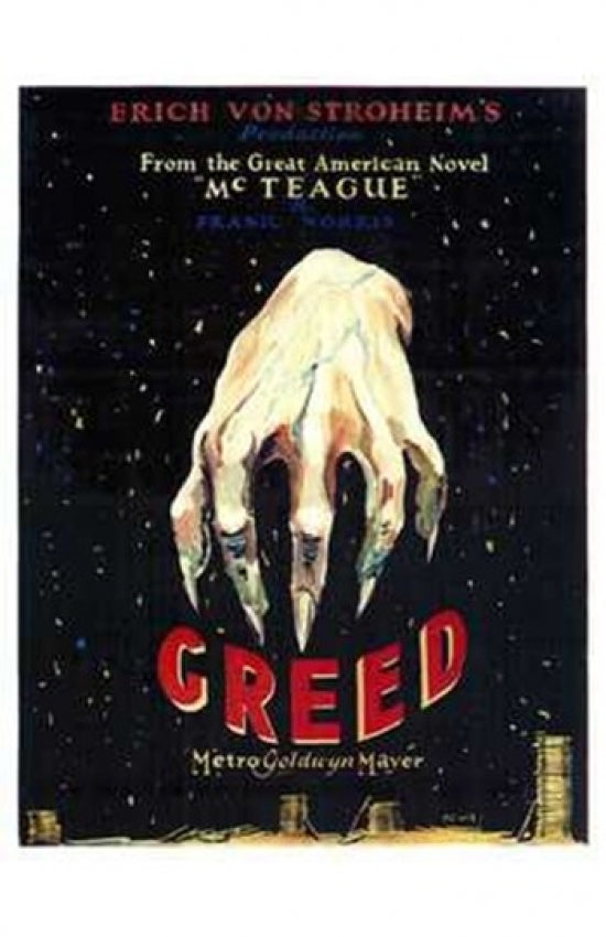 Greed Movie Poster Print featuring vibrant colors and cinematic design.