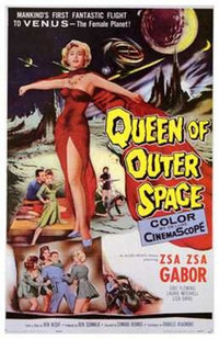 Queen of Outer Space Movie Poster Print showcasing retro sci-fi art.